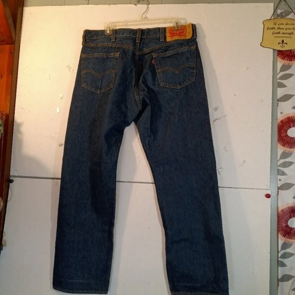 Levi's 501 Mens Button Fly Dark Wash Jeans sz 38/30